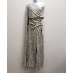 Elegant One-Shoulder Jumpsuit in Silver